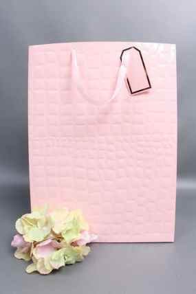 Сумка Люкс Лак тиснение кожа 31*42*12 персик L223