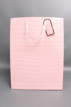 Сумка Люкс Лак тиснение кожа 31*42*12 персик L223