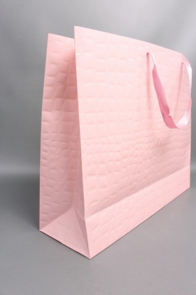 Сумка Люкс Лак тиснение кожа 50*40*15 розовый L494