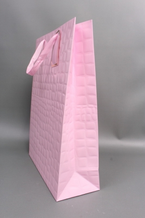 Сумка Люкс Лак тиснение кожа 31*42*12 розовый L223