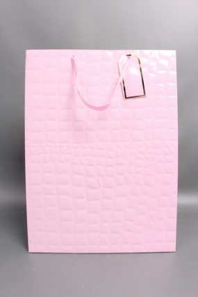 Сумка Люкс Лак тиснение кожа 31*42*12 розовый L223