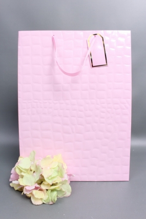 Сумка Люкс Лак тиснение кожа 31*42*12 розовый L223