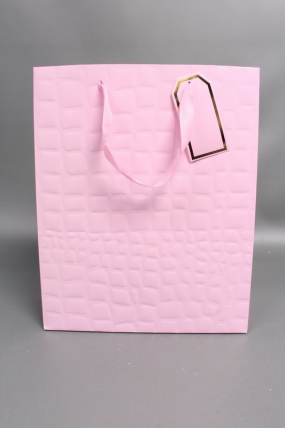 Сумка Люкс Лак тиснение кожа 26*32*12 розовый L224