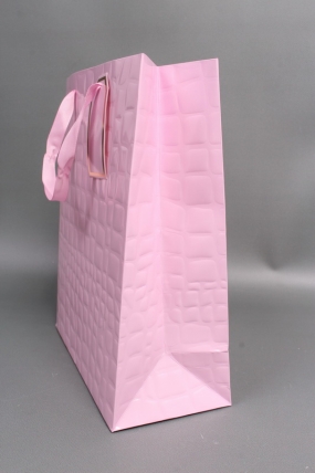 Сумка Люкс Лак тиснение кожа 26*32*12 розовый L224