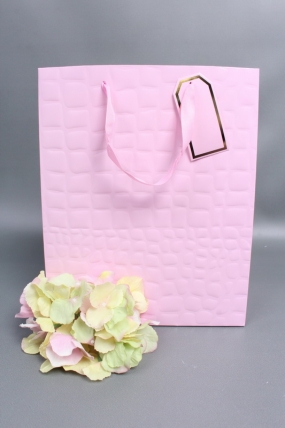 Сумка Люкс Лак тиснение кожа 26*32*12 розовый L224