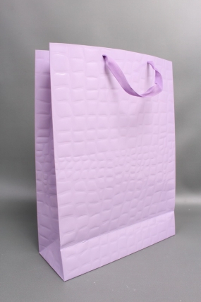 Сумка Люкс Лак тиснение кожа 31*42*12 сирень L223