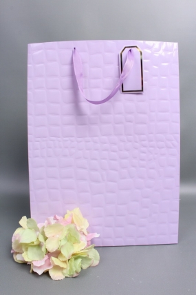 Сумка Люкс Лак тиснение кожа 31*42*12 сирень L223