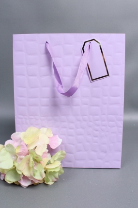 Сумка Люкс Лак тиснение кожа 26*32*12 сирень L224