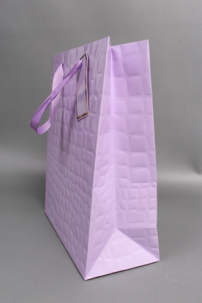 Сумка Люкс Лак тиснение кожа 26*32*12 сирень L224