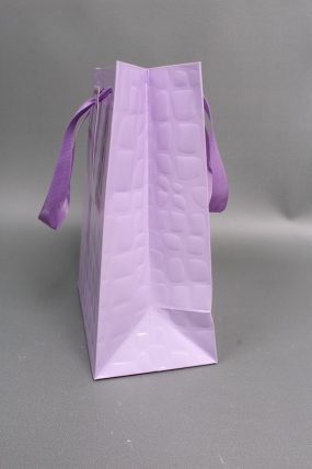 Сумка Люкс Лак тиснение кожа 18*23*10 сирень L226