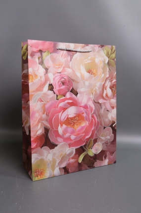 Сумка Люкс Пионы с блестками  31*42*12  L244 Цена за 1шт