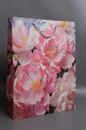 Сумка Люкс Пионы с блестками  31*42*12  L244 Цена за 1шт