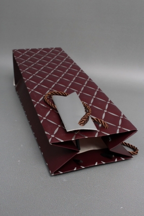 Сумка Люкс под Бутылку Алмазный узор 36*12*9 бордо L580