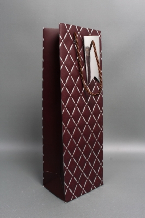 Сумка Люкс под Бутылку Алмазный узор 36*12*9 бордо L580