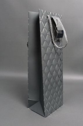 Сумка Люкс под Бутылку Алмазный узор 36*12*9 серый L580
