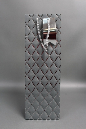 Сумка Люкс под Бутылку Алмазный узор 36*12*9 серый L580