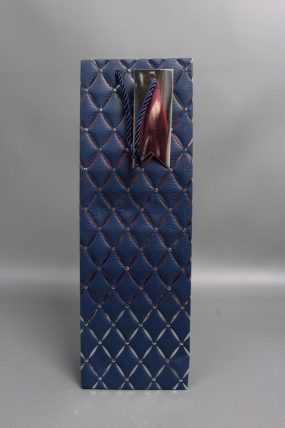 Сумка Люкс под Бутылку Алмазный узор 36*12*9 синий L580