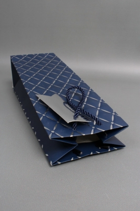 Сумка Люкс под Бутылку Алмазный узор 36*12*9 синий L580