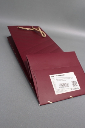 Сумка Люкс под Бутылку Золотая диагональ 37*14*12 бордо L590