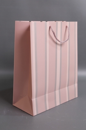 Сумка Люкс Полосы металл  32*26*12  розовый L569