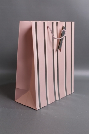 Сумка Люкс Полосы металл  32*26*12  розовый L569