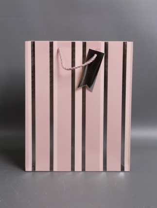 Сумка Люкс Полосы металл  32*26*12  розовый L569