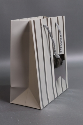 Сумка Люкс Полосы металл  18*23*10  серый  L570