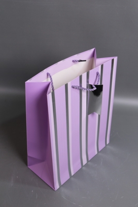 Сумка Люкс Полосы металл  32*26*12  сирень  L569