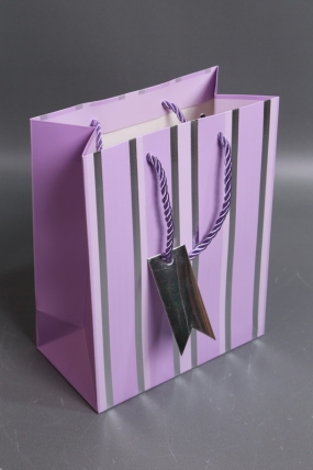 Сумка Люкс Полосы металл  18*23*10  сирень  L570