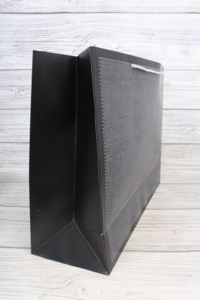 Сумка Люкс Рогожка с кантом 47*35*15  черный   L3936