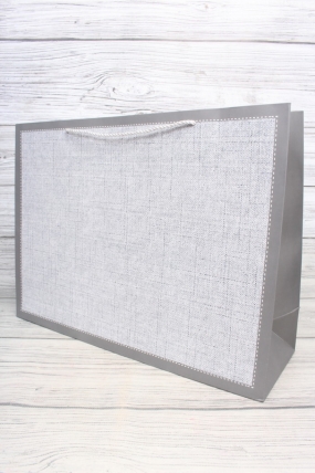 Сумка Люкс Рогожка с кантом 47*35*15  серый   L3936