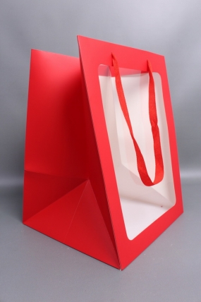 Сумка Люкс с окном 40*29*29 красный L332