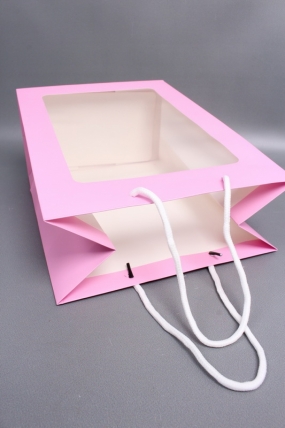 Сумка Люкс с окном 26*32*15 малина L341  Цена за 1шт