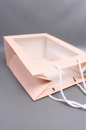 Сумка Люкс с окном 26*32*15 персик L341  Цена за 1шт