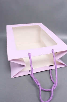 Сумка Люкс с окном 26*32*15 сирень L341  Цена за 1шт