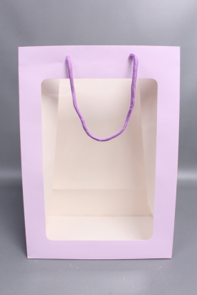 Сумка Люкс с окном 26*32*15 сирень L341  Цена за 1шт