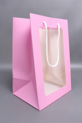 Сумка Люкс с окном малина 20*30*16см L341 Цена за 1шт