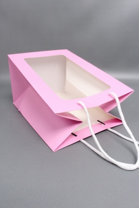 Сумка Люкс с окном малина 20*30*16см L341 Цена за 1шт