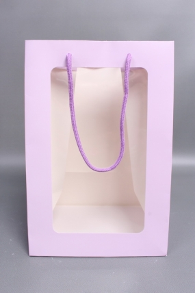 Сумка Люкс с окном сирень 20*30*16см L341 Цена за 1шт