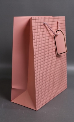 Сумка Люкс Тиснение клетка  26*32*12 розовый  L2932 Цена за 1шт