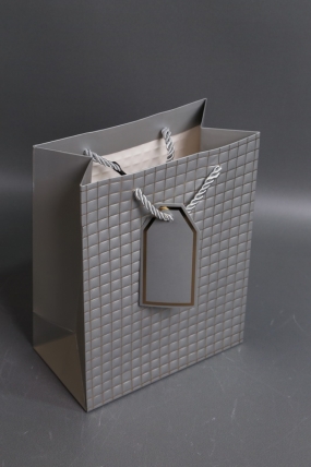 Сумка Люкс Тиснение клетка  18*23*10 серебро L2933 Цена за 1шт