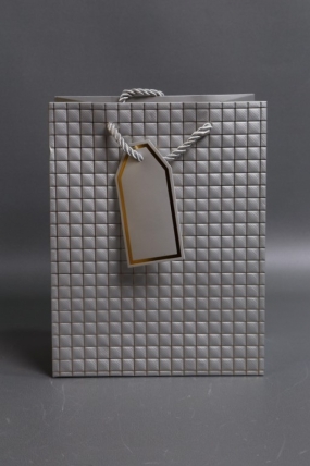 Сумка Люкс Тиснение клетка  18*23*10 серебро L2933 Цена за 1шт