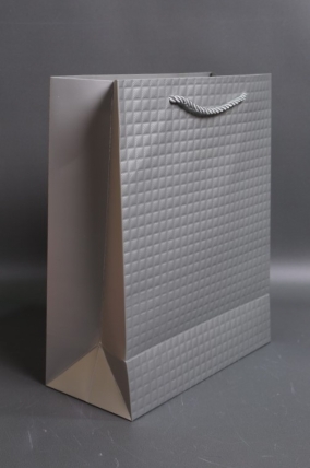 Сумка Люкс Тиснение клетка  26*32*12 серебро  L2932 Цена за 1шт