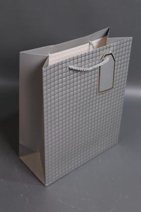 Сумка Люкс Тиснение клетка  26*32*12 серебро  L2932 Цена за 1шт