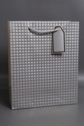 Сумка Люкс Тиснение клетка  26*32*12 серебро  L2932 Цена за 1шт