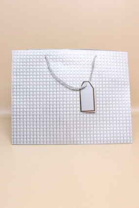 Сумка Люкс Тиснение Клетка 30*38*30см серебро  L604 Цена за 1шт