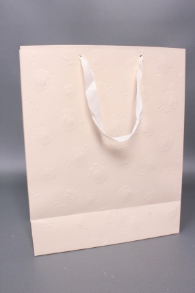 Сумка Люкс Тиснение Розы 32*26*12 крем Цена за 1шт  L459