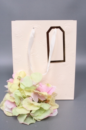 Сумка Люкс Тиснение Розы 18*23*10 крем Цена за 1шт  L460