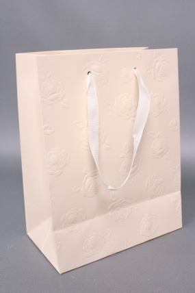 Сумка Люкс Тиснение Розы 18*23*10 крем Цена за 1шт  L460