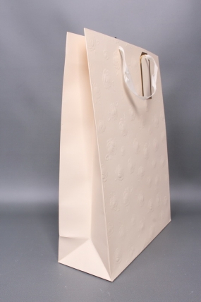 Сумка Люкс Тиснение Розы 31*42*12 крем  Цена за 1шт  L458